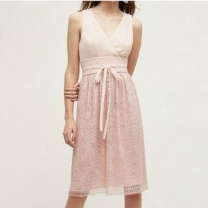 Anthropologie Leifsdottir Soft Pink Lace Dress Size 2